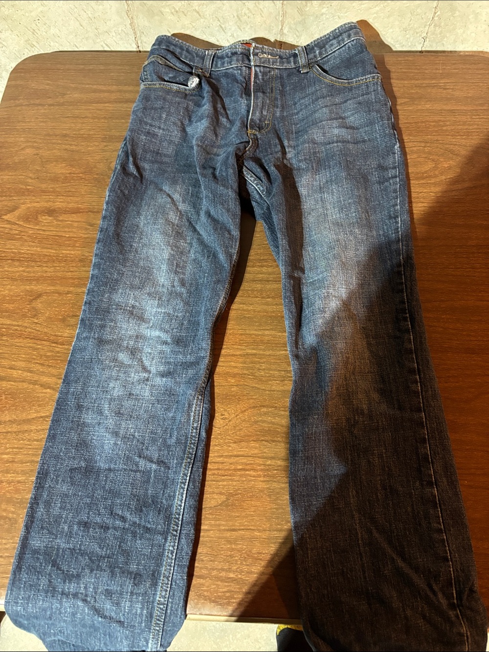 Wrangler Men's Straight Jeans in Dark Blue Denim